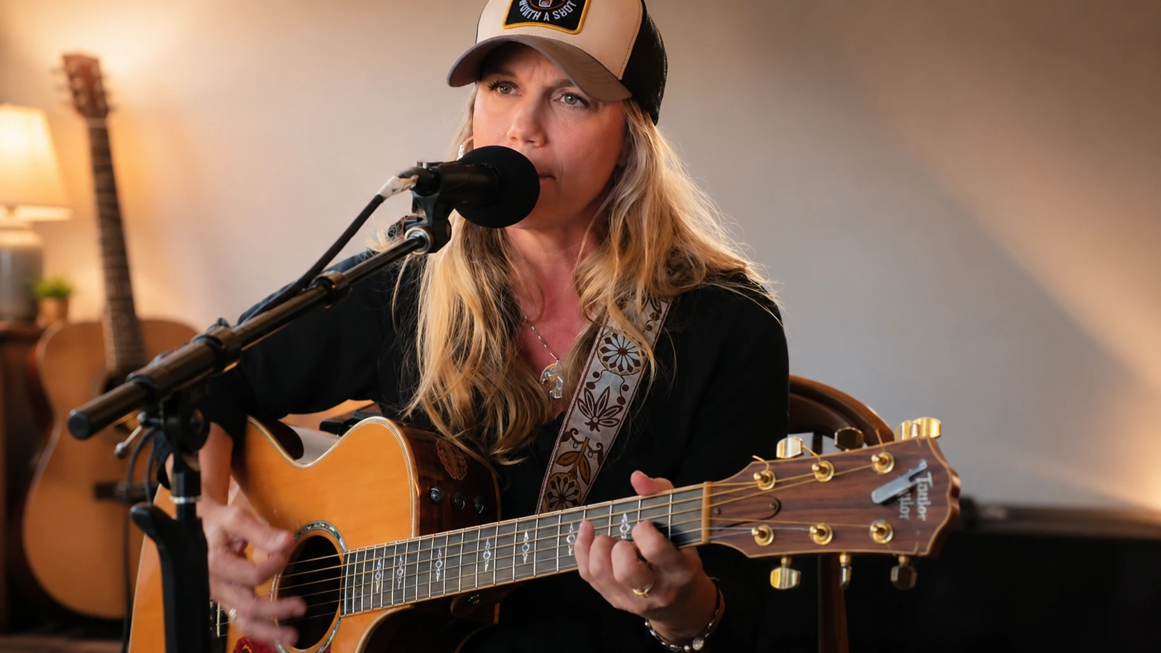 IN PERFORMANCE: At the microphone